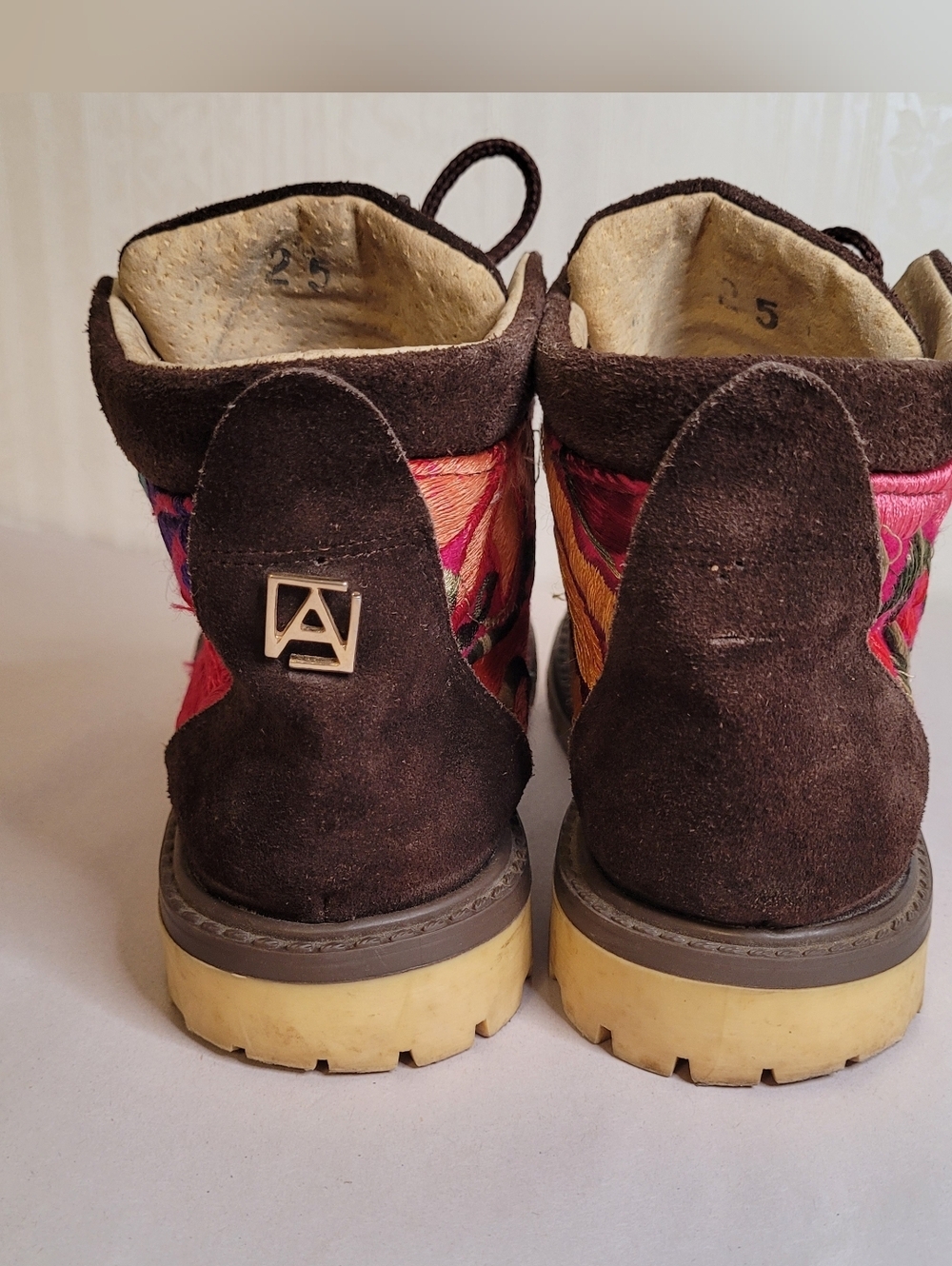 Angel Lozano Mexico Floral Embroidered Ankle Boots Size 8 - Picture 8 of 9